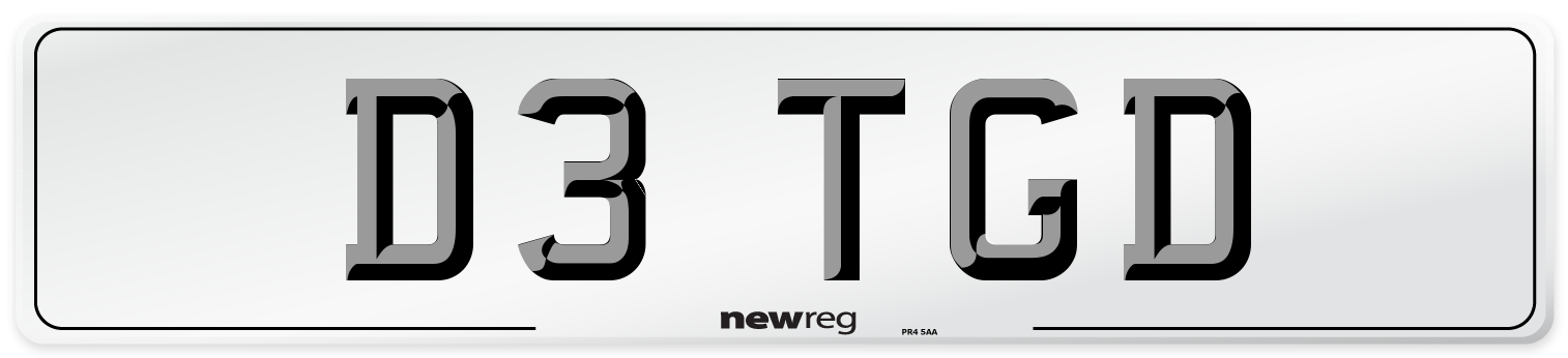D3 TGD Number Plate from New Reg